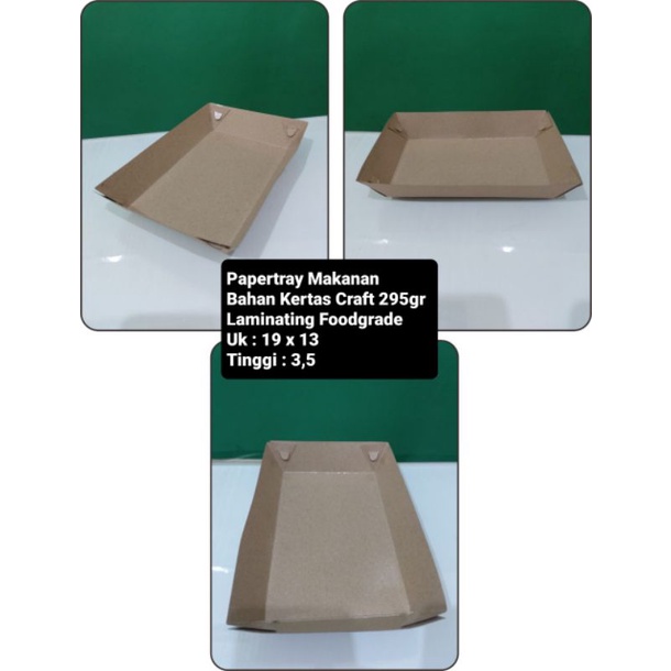 Paperfood Tray / Tempat Makan Piring Kertas Craft 295 Gr