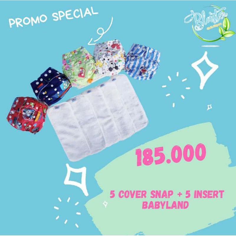 PROMO Murah Paket Clodi Popok Kain Blaster insert Babyland