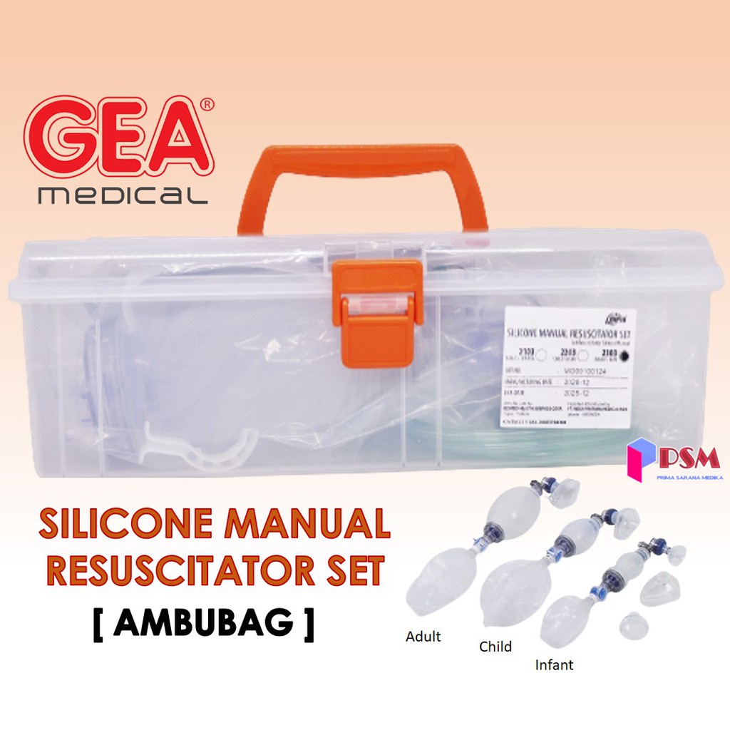 Resuscitator Set Silicone Manual Ambubag MPM / Ambu Bag Gea Autoclave