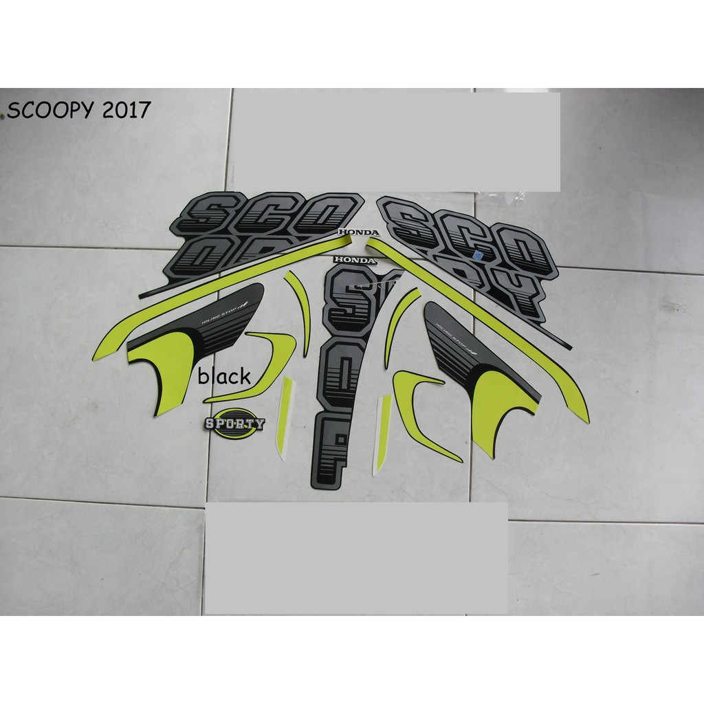 Sticker Striping Lis Motor Scoopy Sporty 2017 Hitam