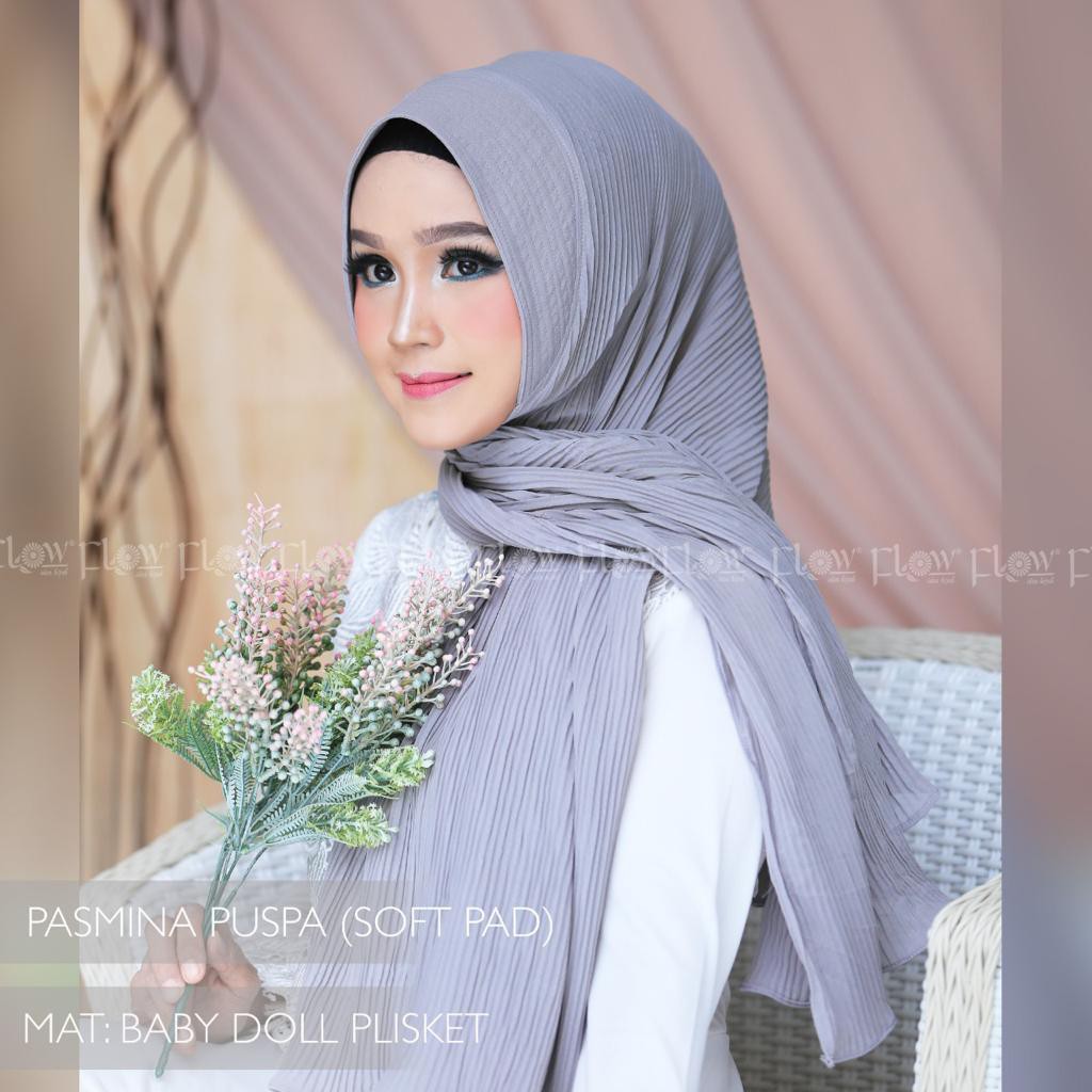 Pashmina Instan Puspa Ori Flow (New Pattern) (Mohon Baca Deskripsi)-4