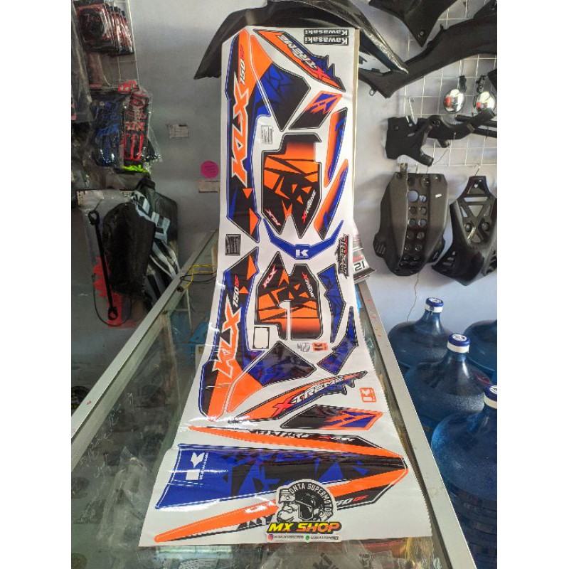 Striping lis decal standar klx bf extreme 2020 kawasaki oranye