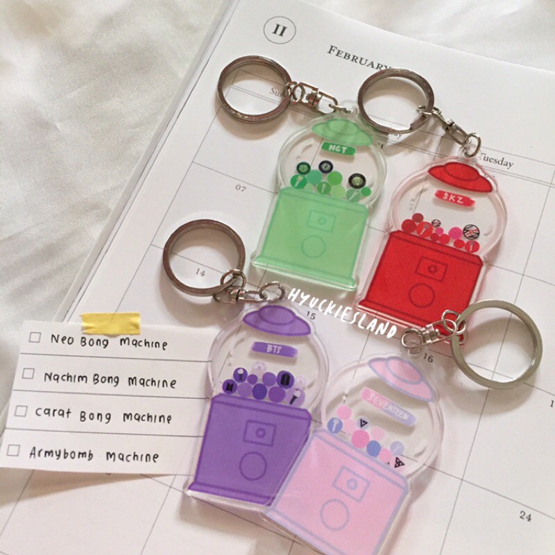 kpop machine keychain (NCT,SKZ,SVT,BTS) gantungan kunci keyring