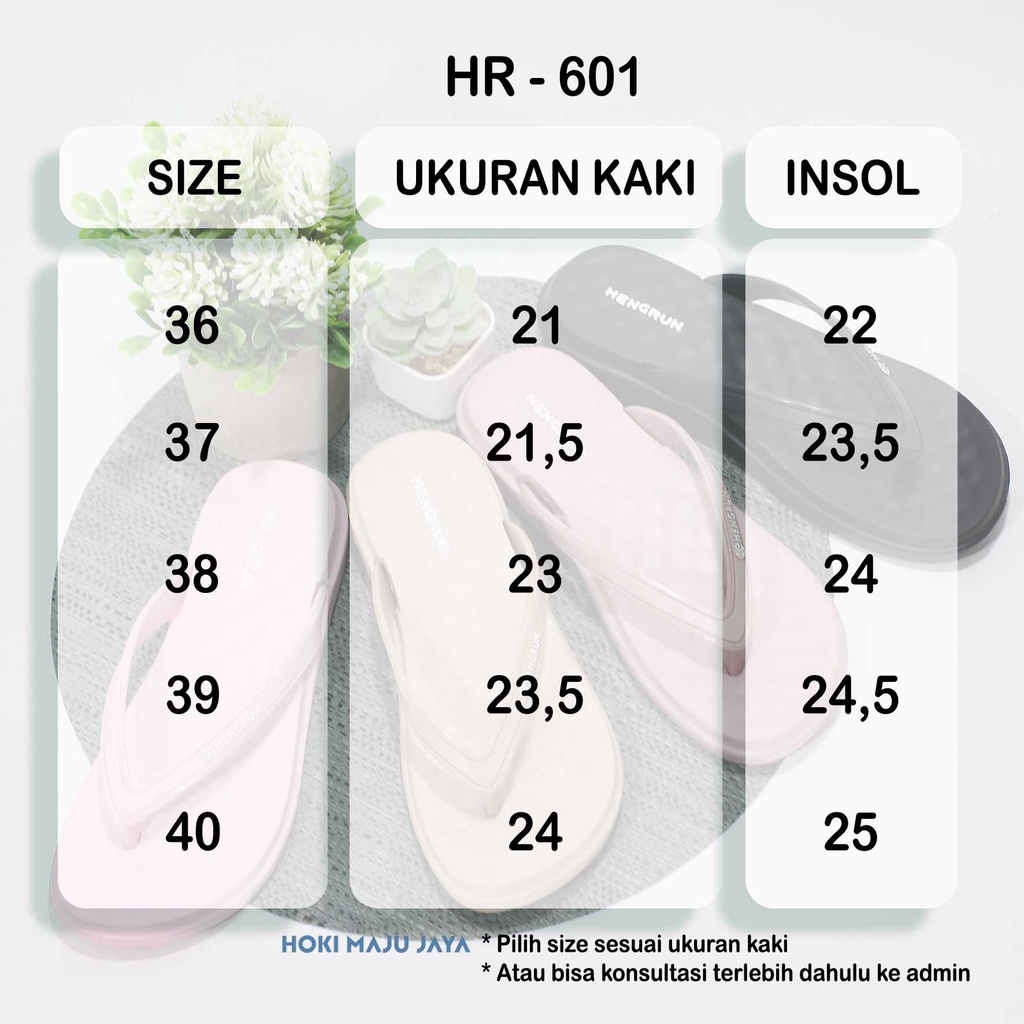 Sandal Jepit Wanita Terbaru ORIGINAL HENGRUN Sendal Cewek Bahan Karet anti slip Uk.36-40