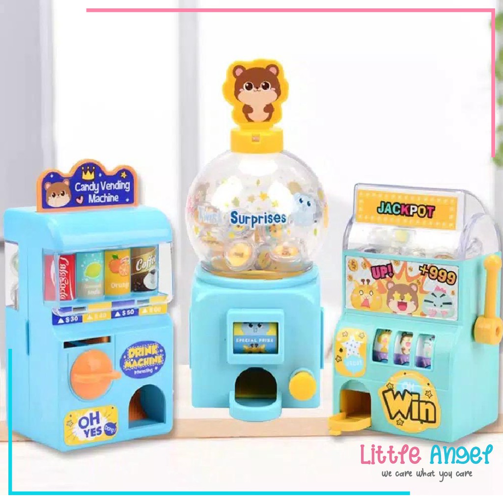 Mainan Anak Vending Machine Mini Roll Candy Drink Mesin Minuman Permen Surprise Toys