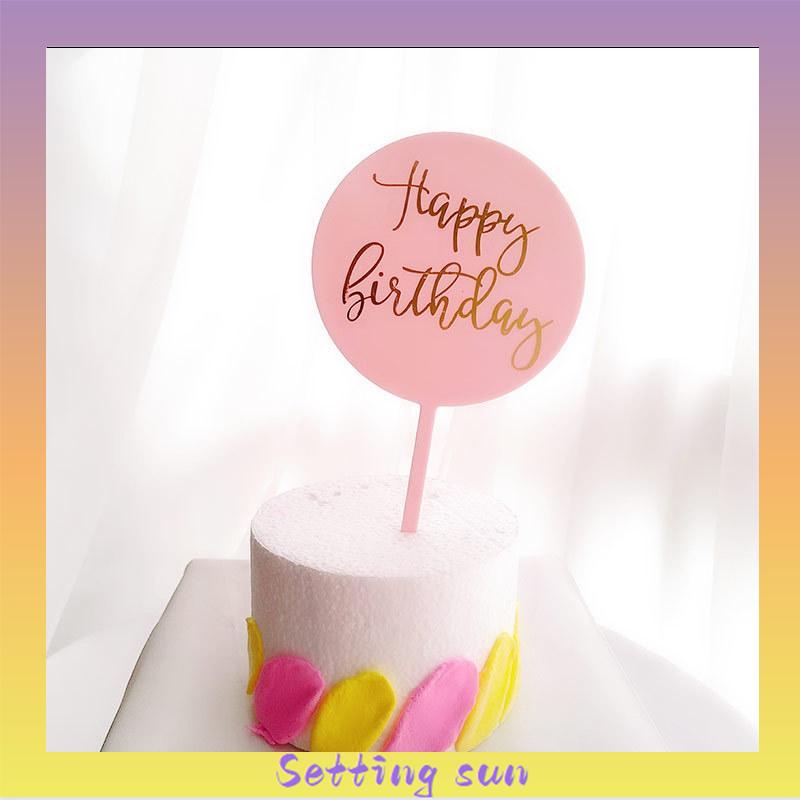 Cake Topper Happy Birthday / Tusukan Hiasan Kue Happy Birthday Acrylic TN