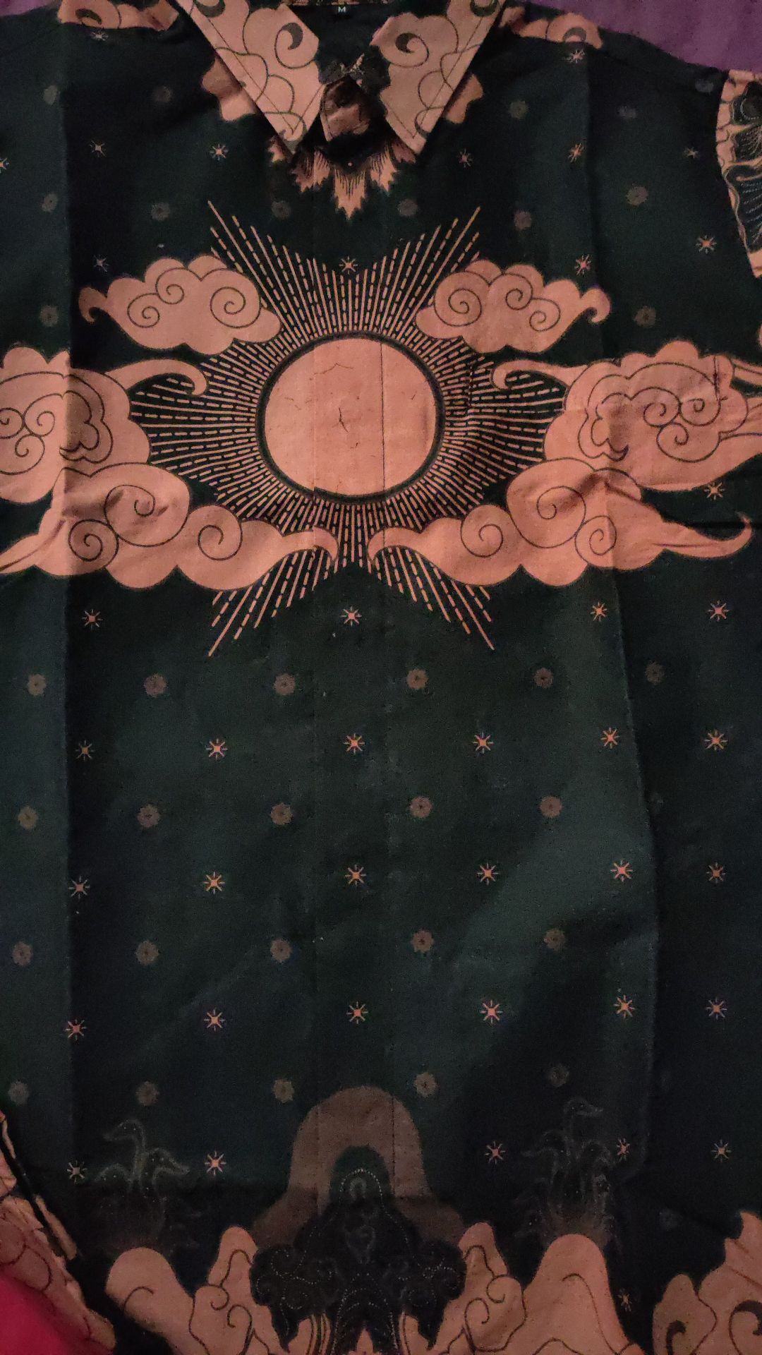 Megasurya Kemeja Batik Pria Lengan Panjang Slimfit Katun Printing Hem Baju Seragam Kantor Modern