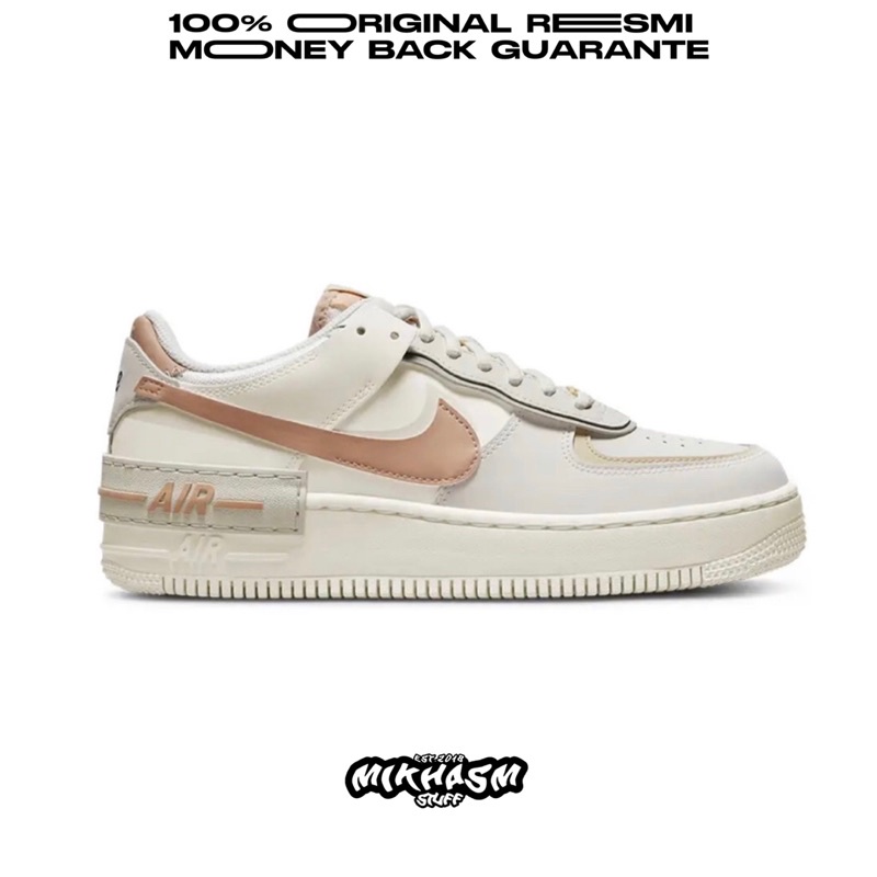 NIKE AIR FORCE ONE SHADOW SAIL HEMP FOSSIL LIGHT BONE ORIGINAL RESMI