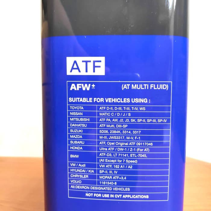 Oli Aisin AFW+ ATF MULTI Auto Matic Transmisi FULLY SYNTHETIC isi 4 ltr ASLI