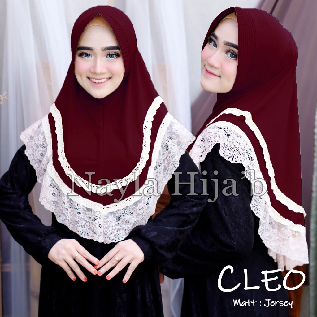 JILBAB INSTAN JERSEY PREMIUM TERBARU HIJAB BERGO CLEO KERUDUNG INSTAN TERMURAH  NAYLA HIJAB