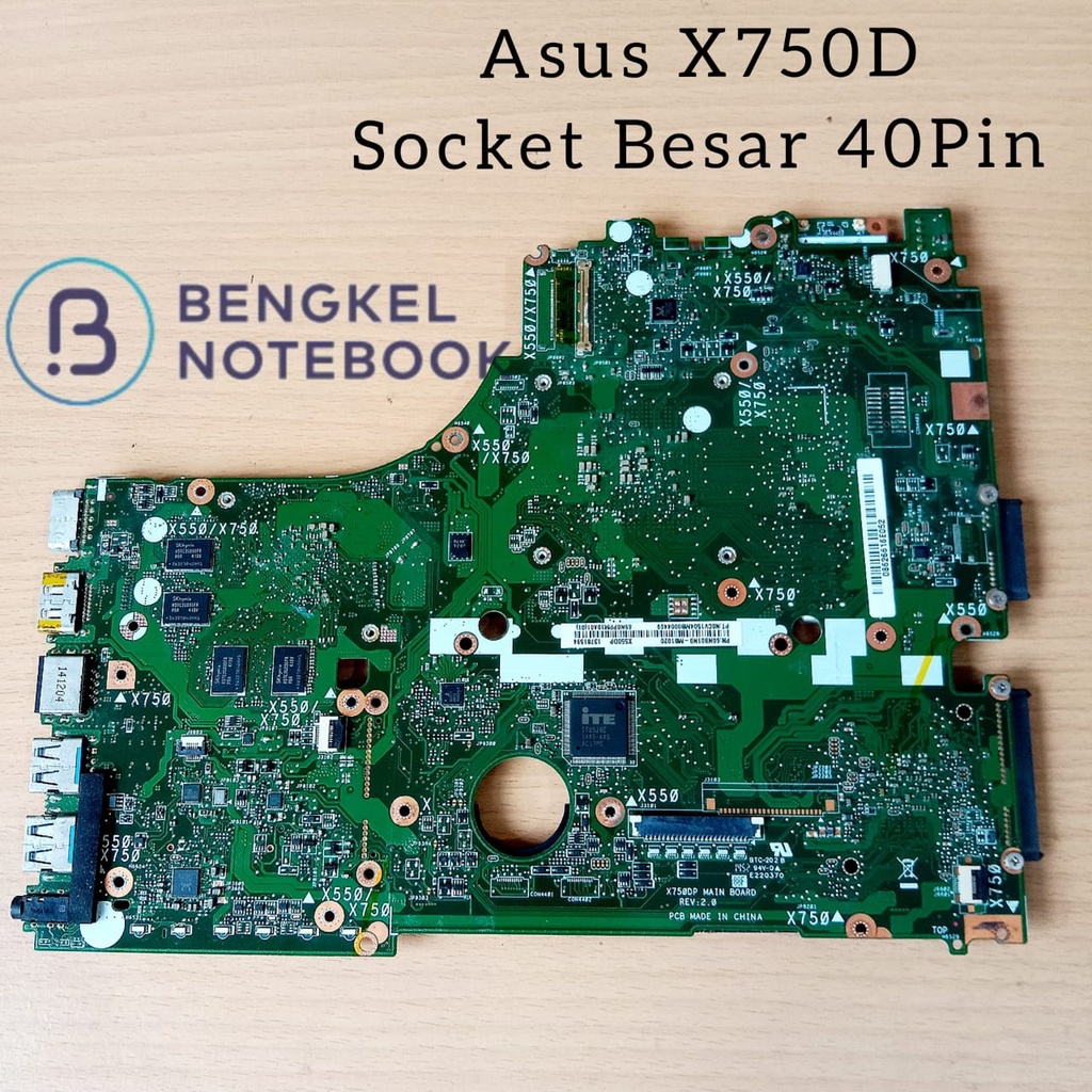 Motherboard Asus X750DP Rev 2.0 X550 / X750 X550DP Soket LVDS Besar 40Pin
