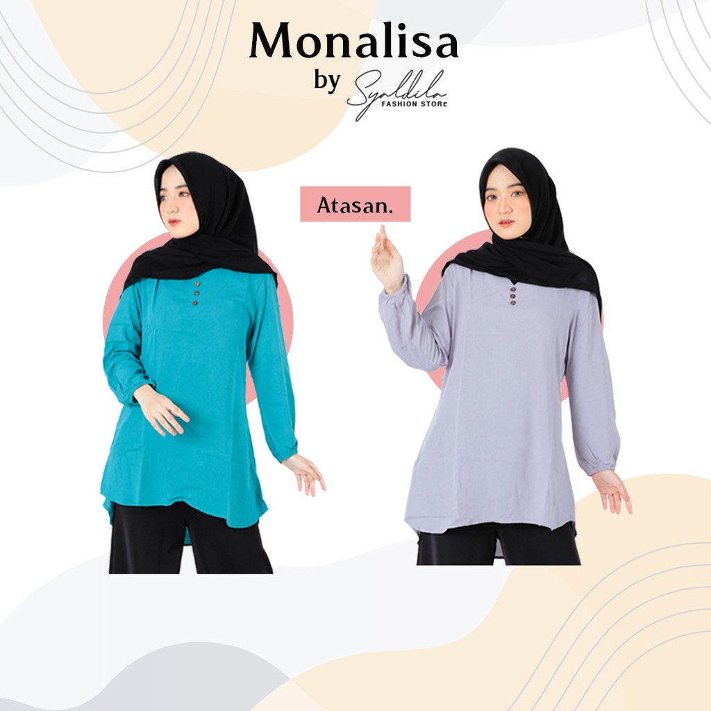 (PROMO GROSIR) tunik atasan wanita tunik fashion wanita muslim hight quality premium MONALISA