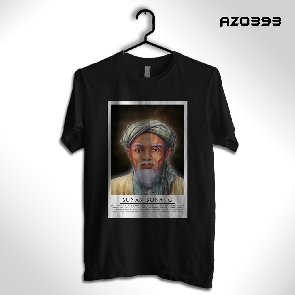 Kaos Baju Terbaru Edisi Religi Walisongo  - Sunan Bonang - Hitam XS - 6XL