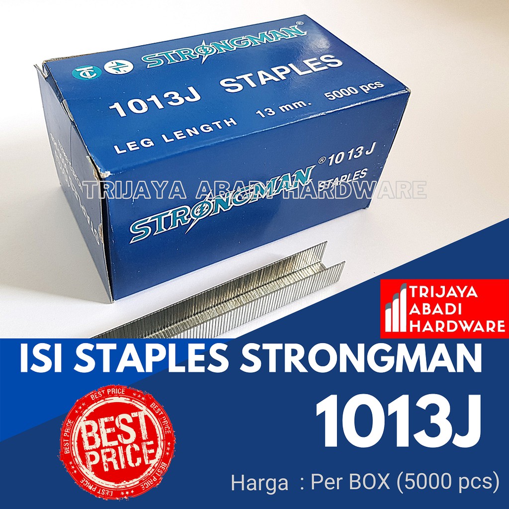 

Isi Staples Strongman 1013J Tembakan Angin (1 Box isi 5000 pcs)