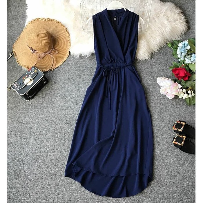 (Mingyuan) Dress Maxi Wanita Off Shoulder Sabrina Lengan Pendek Sexy Warna Putih Untuk Pantai/ 13JTT