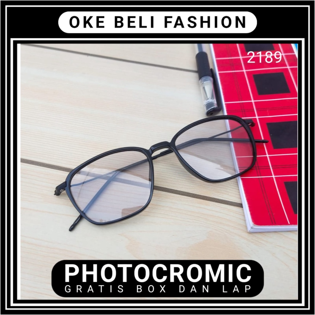 Kacamata Free Box Dan Lap Photocromic   Vintage Kacamata Berubah Warna TERBARU
