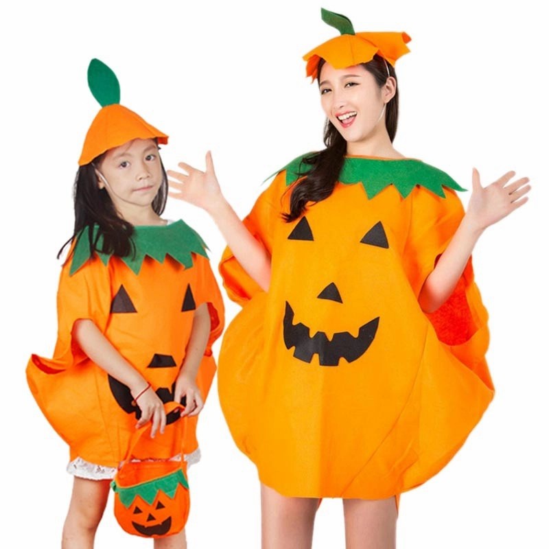 Kostum Labu Halloween Anak dan Dewasa Cosplay Pumpkin Haloween