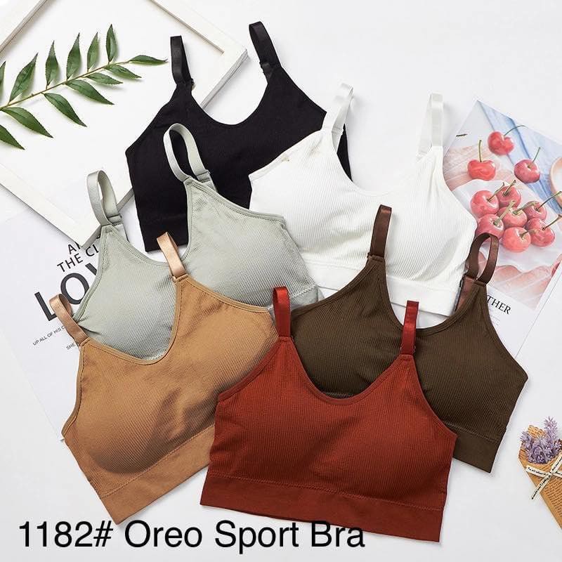 BRA / BH OREO SPORT 1182 YOGA FASHION WANITA BAHAN HALUS BH TANPA KAWAT BRA IMPORT
