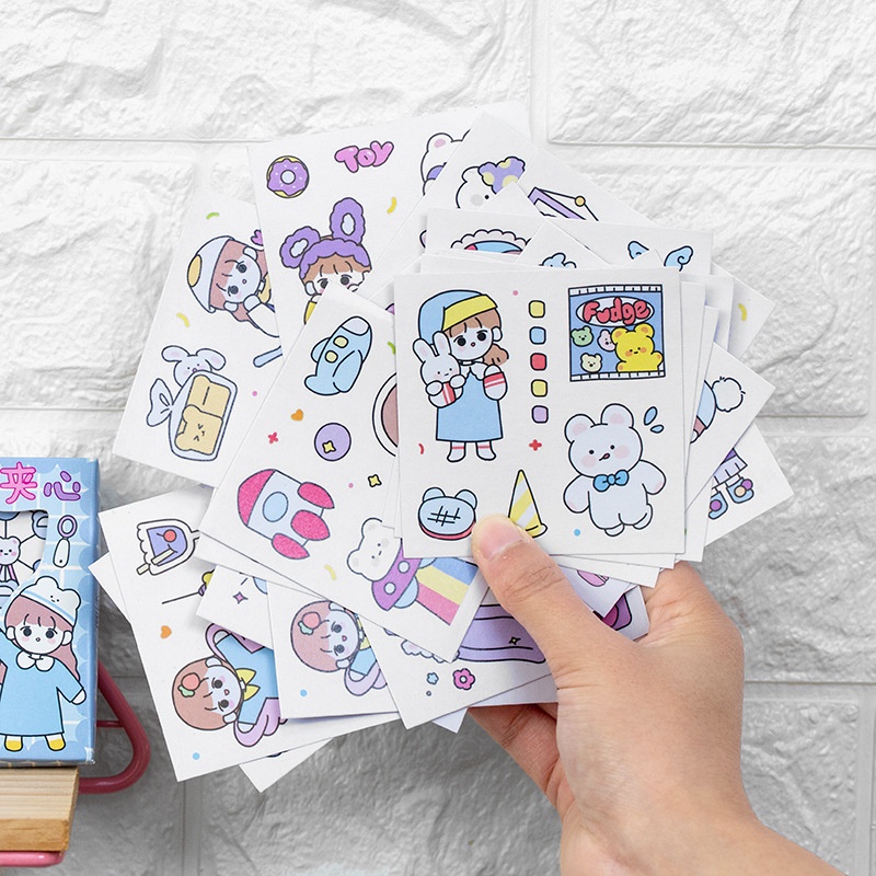 

[DZ] ST545 - 20Pcs Lembar Sticker Dekoratif Diy | Diary Deco Stiker Kecil Lucu Unik