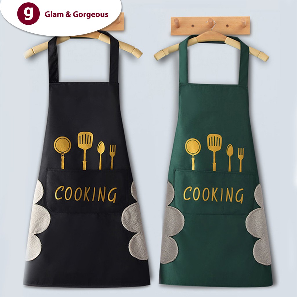 Celemek Masak Kain Plastik Apron Barista Waterproof Dapur Motif CM009