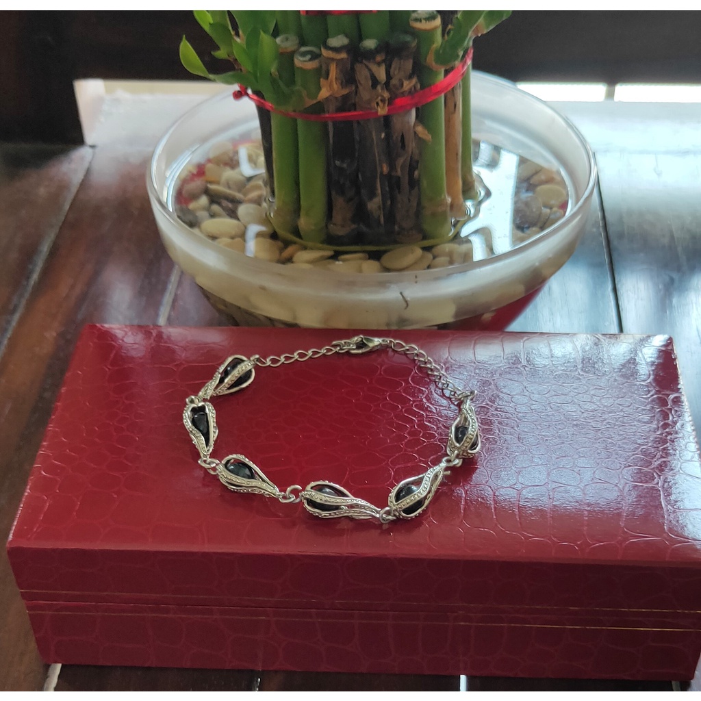 Gelang Wanita  Mutiara Air Tawar (Mutiara Hitam)