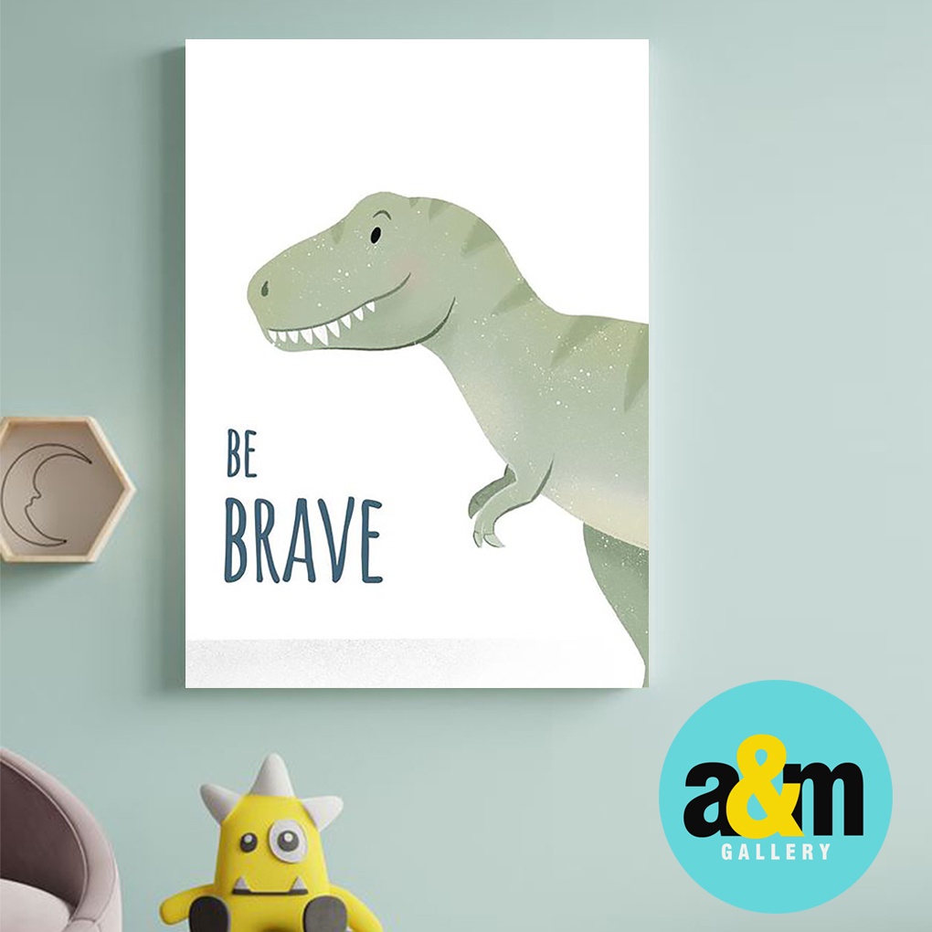 Poster Kayu Hiasan Dinding Kamar Bayi dan anak Gambar Dynosaurus ( A4 ) Dekorasi Kamar anak Wall decor Edukasi Gambar Tema Dynosaurus - A&amp;M