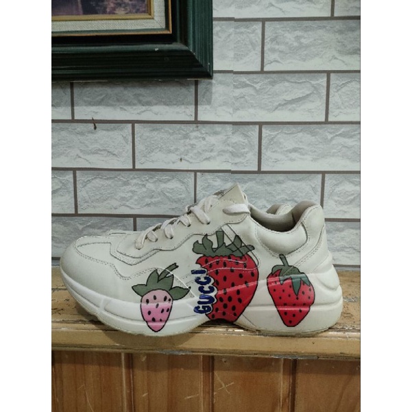 Gucci Rhyton Strawberry Leather Size 43 Insole 27,5