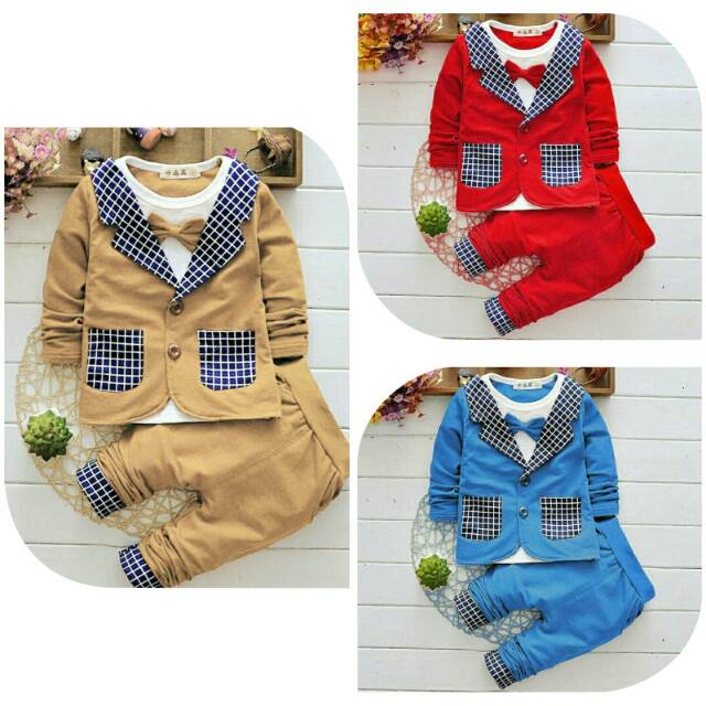 fgh setelan st anak BLAZ DOMINO kids / baju kid laki-laki 3 4 5 tahun