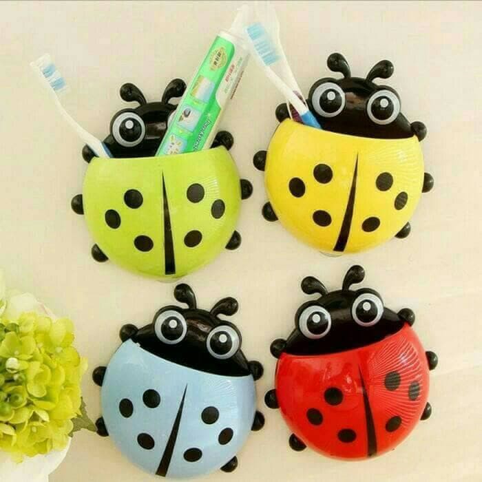 #LC-HL Tempat Sikat Gigi Odol Kumbang / Lady Bug Tooth Brush Holder