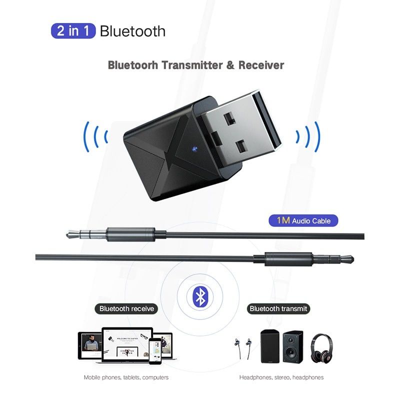 Usb Bluetooth Transmitter-Receiver Audio 2 in 1 -Dongle USB blutut