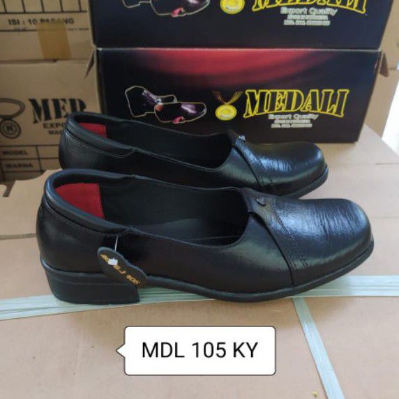 Sepatu kulit wanita Polwan Secwan Sus PNS sepatu kerja formal tampil lebih keren