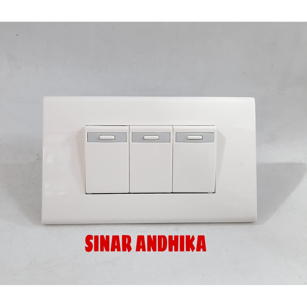 SAKLAR TRIPLE KECIL PUTIH (WIDE SERIES) PANASONIC WEHJ 6803W+WEJ 5531