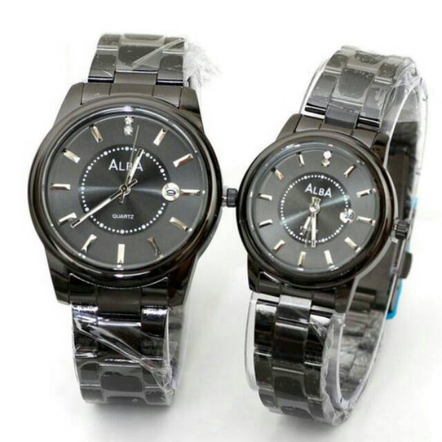 JAM TANGAN COUPLE / ALBA RANTAI PREMIUM SUPER ANTI AIR  ELEGANT HARGA BERSAHABAT