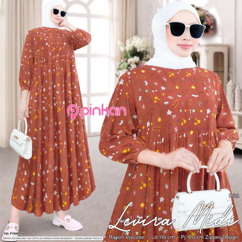 LEVIRA / SAGITA / ARUMI MIDI DRESS SERIES ORIGINAL BY PINKAN DIANA - CHIKA - MILEA - AIRA - KANIA - 