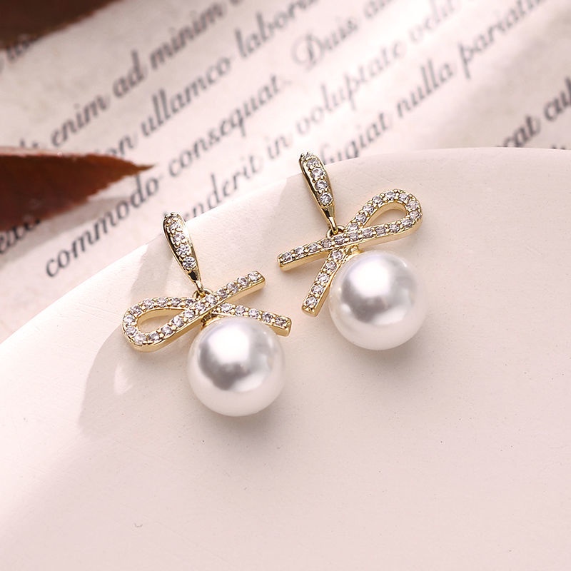 Anting s925 Sterling Silver Hypoallergenic Aksen Mutiara Gaya Korea