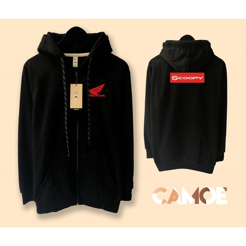 jaket hoodie zipper scoopy honda