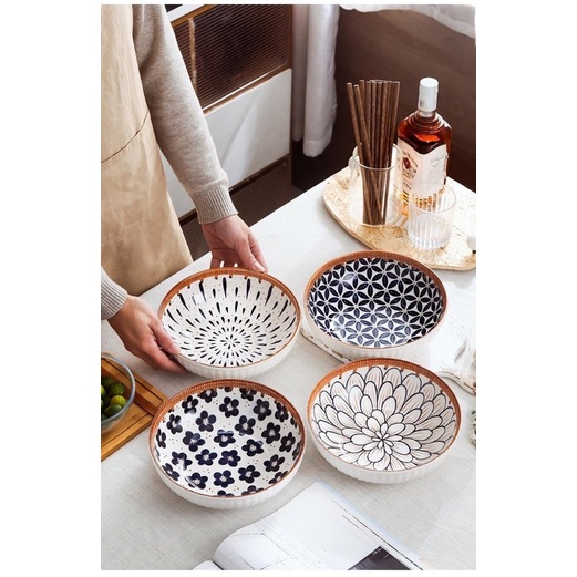 Mangkok Besar keramik motif Bunga / Bowl Large High CApacity
