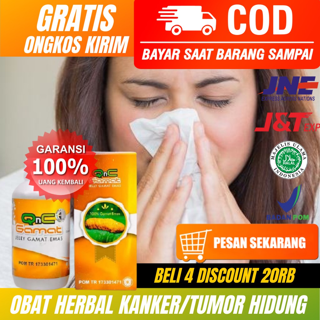 Obat Herbal Tumor Hidung_Polip Hidung_Kanker Hidung_Benjolan Di Rongga Hidung_QnC Jelly Gamat ASLI
