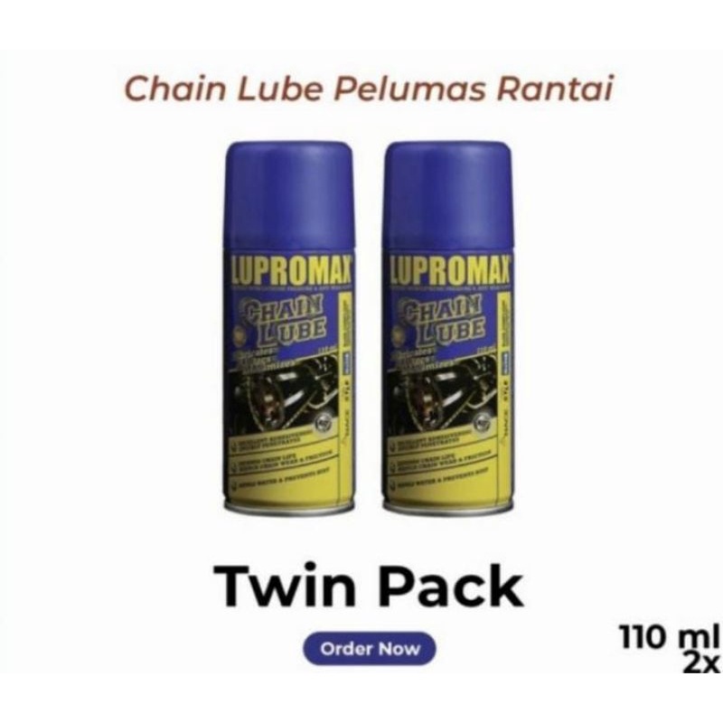 Lupromax Chain Lube Pelumas Rantai Universal Serbaguna 110ml Twinpack