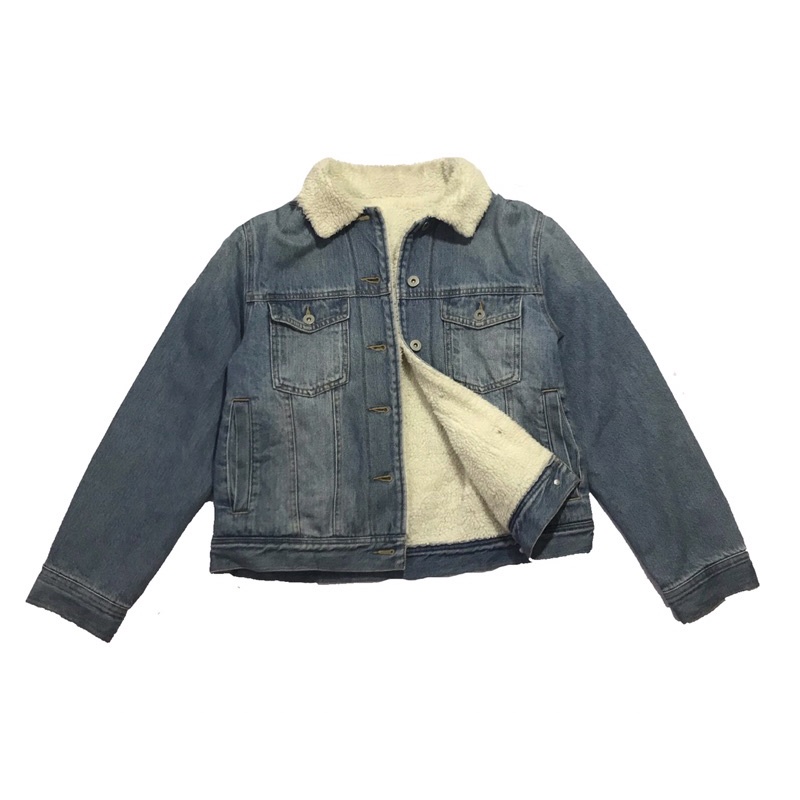 Jaket Trucker Denim Sherpa GU by Uniqlo