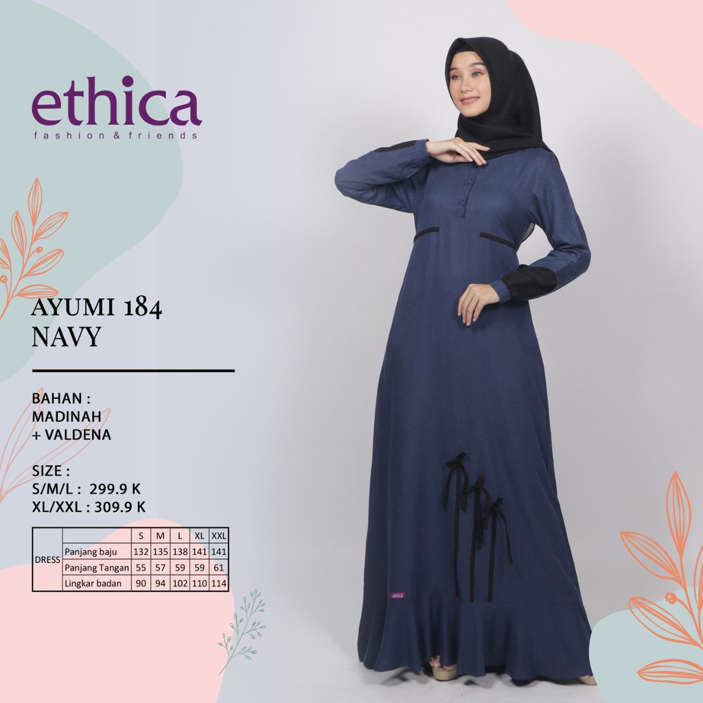 GAMIS TERBARU ETHICA ELFA AYUMI 184 NAVY
