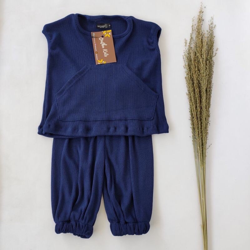 AMORA Set -  Rib Series / Piyama rayon/ Daily Outwear/ Baju tidur anak/ Playsuit