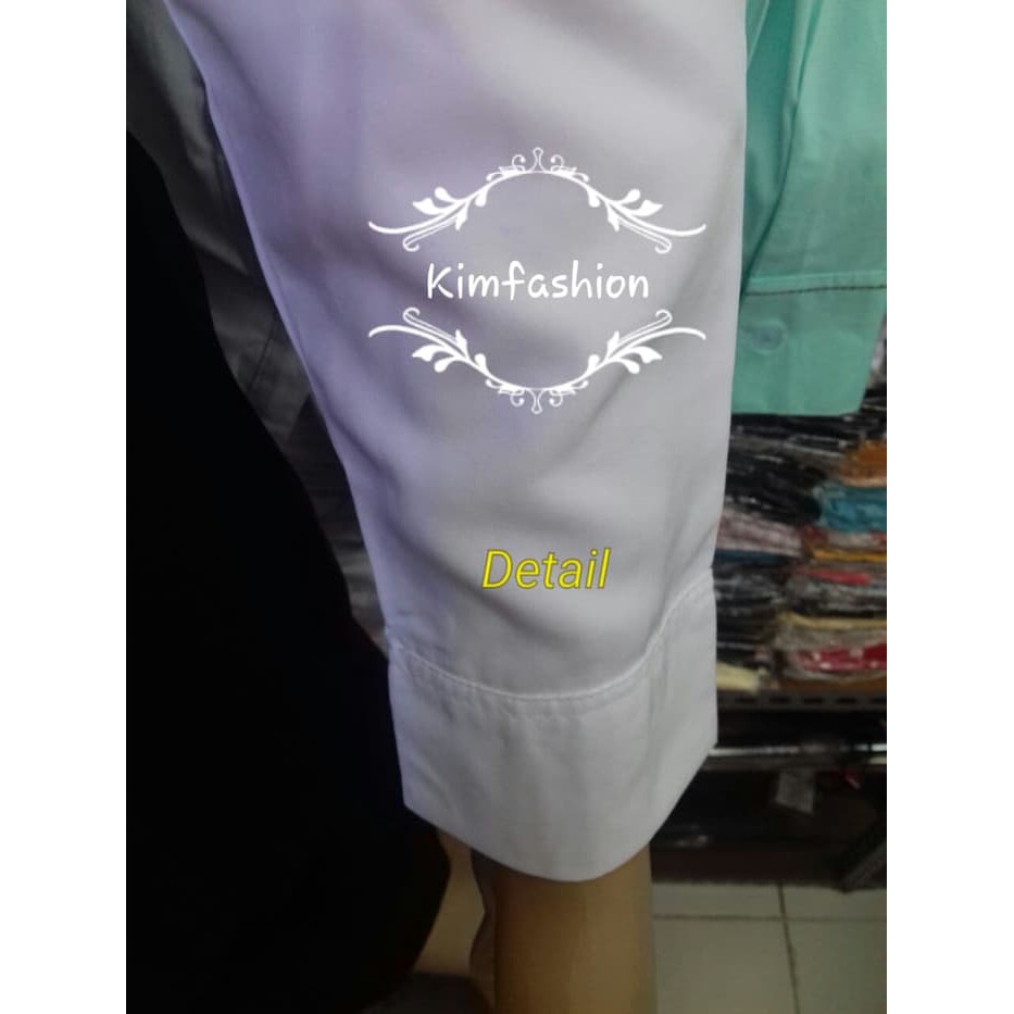 Atasan Wanita Kemeja Kerja Putih Ruffle/Rumbai/Dalaman Blazer