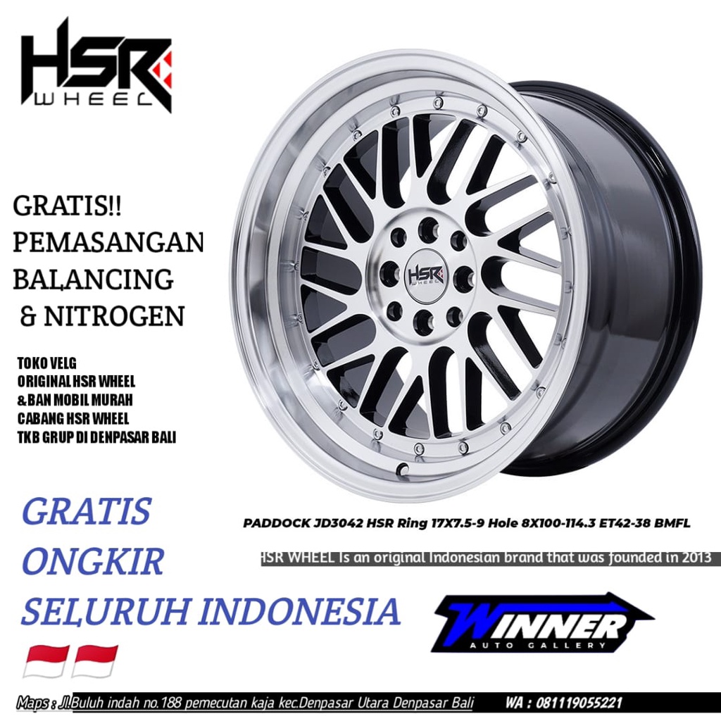 Velg Racing Celong Ring 17 HSR Paddock Lebar 7,5 Depan  / 9 Belakang