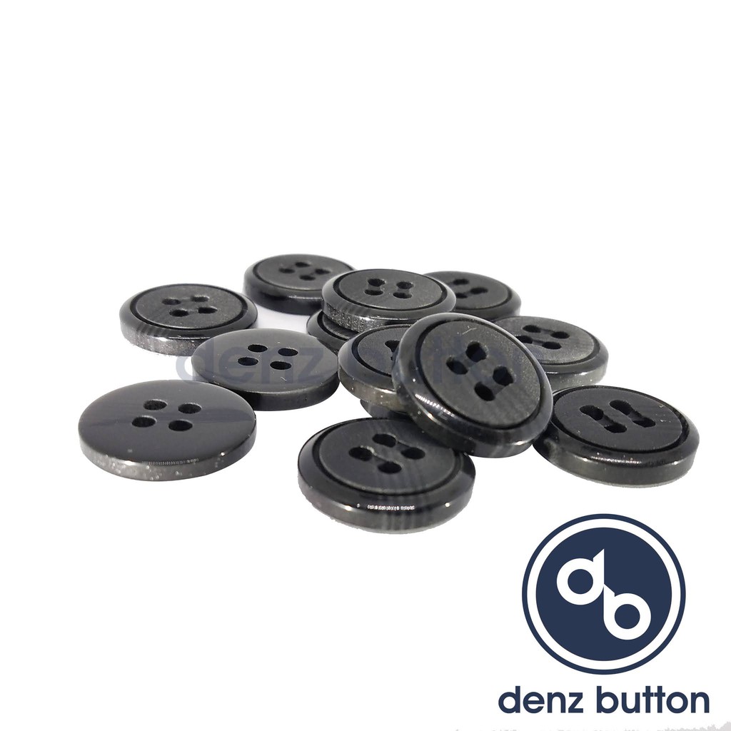 KANCING BESAR BLAZER PLASTIK UKURAN 15 MM PER 12 PCS BLAZER 15 HITAM