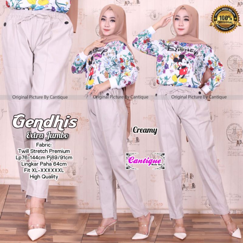 Gendhis ekstra jumbo celana bahan melar by cantique