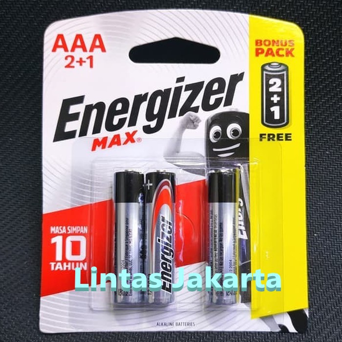 Baterai / Battery Alkaline Merk Energizer Type AAA (isi 3 buah)