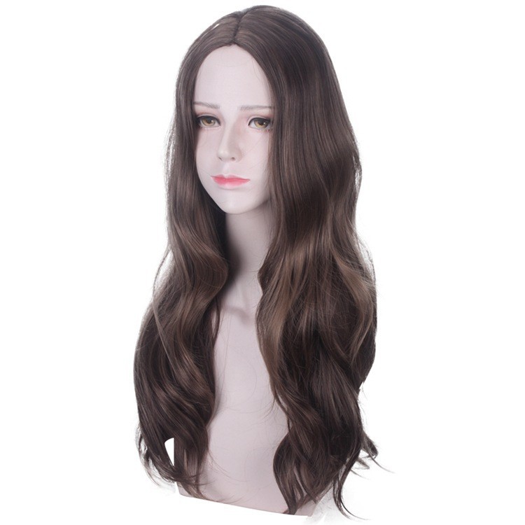 WDA-03 wig daily lolita rambut palsu panjang belah tengah brown