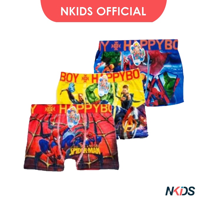 3 Pcs Celana Boxer Anak Laki-laki / Celana Dalam Anak Cowok usia 3-10 Tahun
