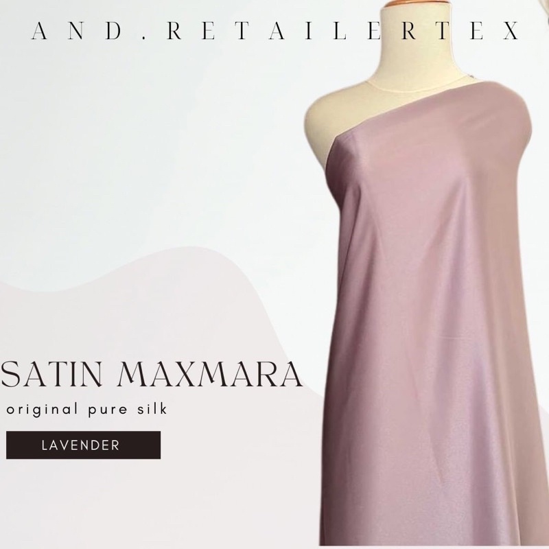 Kain Satin Maxmara Pure Silk Original warna Lavender